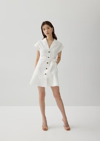 Hourglass cotton blend deals mini dress