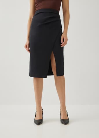 Rita Front Pleat Pencil Skirt