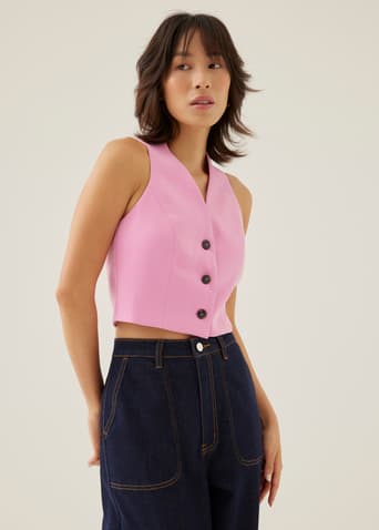 Merlin Tweed Crop Vest