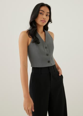 Merlin Tweed Crop Vest