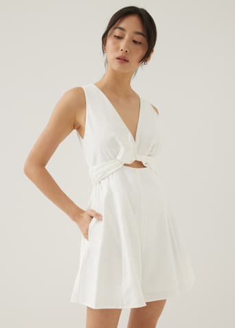 Delany Padded Cotton Wide Leg Romper