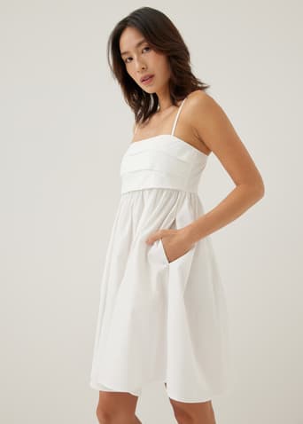 Faiza Cotton Babydoll Mini Dress