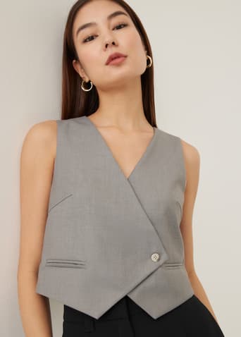 Almita Asymmetric Button Down Vest