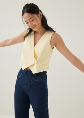Almita Asymmetric Button Down Vest