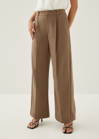 Gretal Tailored Pleated Straight Leg Pants
