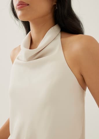 Henna Satin Halter Blouse
