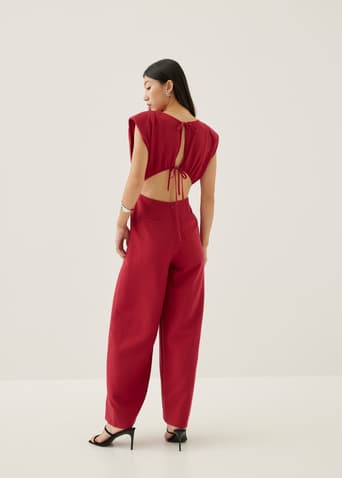 Glynda Padded Cut Out Straight Leg Jumpsuit