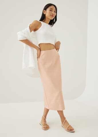 Monette Tweed Column Midaxi Skirt