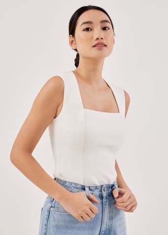 Allegra Square Neck Fitted Top