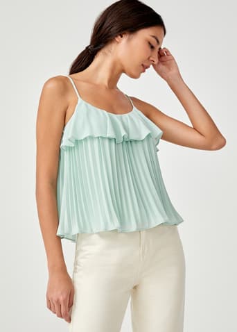 Brienne Ruffle Pleated Camisole Top