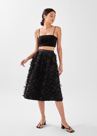 Carlene Textured Midi Skirt