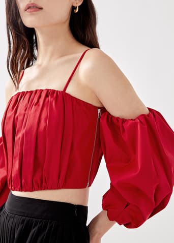 Sonie Padded Cold Shoulder Bustier Top