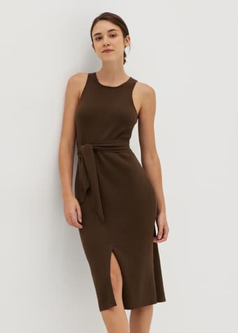 Olym Ribbed Knit Midi Dress