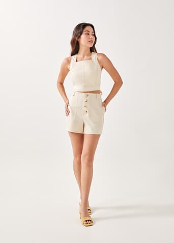 Fawn Padded Tie Back Top