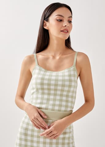 Chalyse Knit Checkered Top
