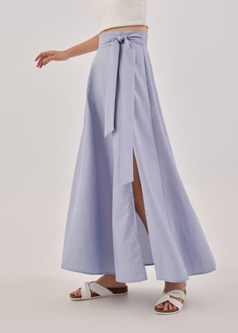 Jolie Front Slit Sash Skirt