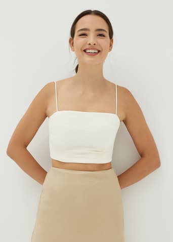 Cecile Pleated Crop Top