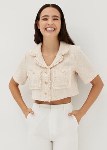 Lannie Tweed Crop Outer