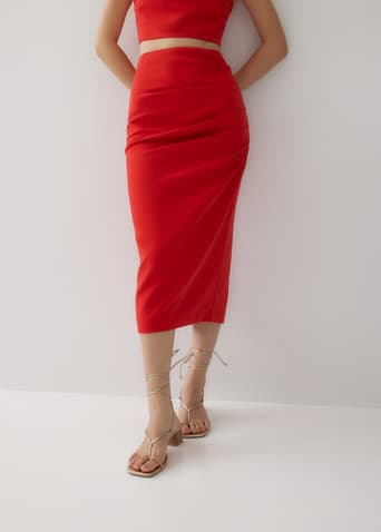 Mailea Side Pleat Column Skirt (2022 Version)