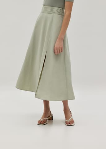 Jacelynn Ruched Waist Flare Skirt