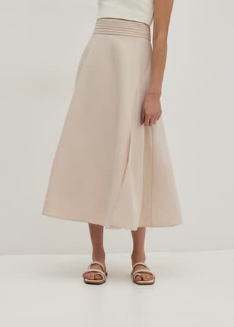 Jacelynn Ruched Waist Flare Skirt