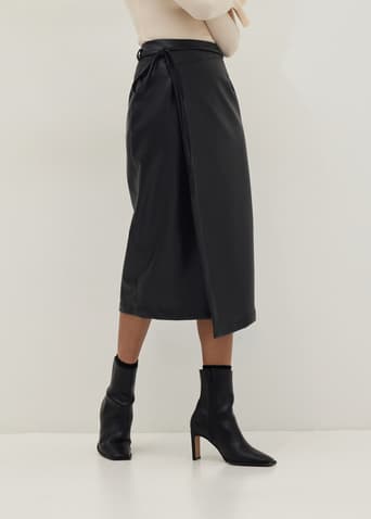 Zayla Faux Leather Wrap Skirt