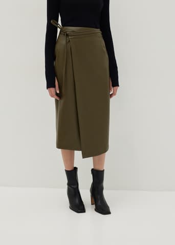 Zayla Faux Leather Wrap Skirt