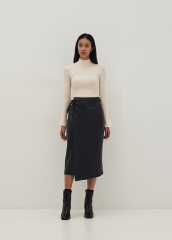 Zayla Faux Leather Wrap Skirt