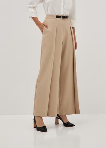 Nina Belted Pleated Trousers