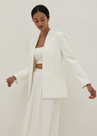 Brigitte Tailored Collarless Blazer