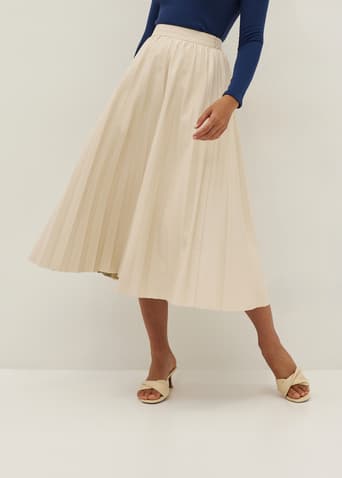 Tilly Pleather Sunray Pleated Midi Skirt