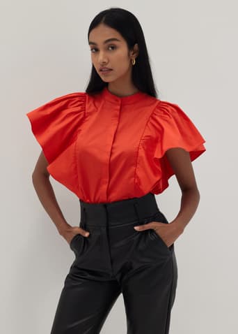 Fiora Flutter Sleeve Shirt