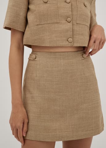 Negene Tweed A-line Mini Skirt