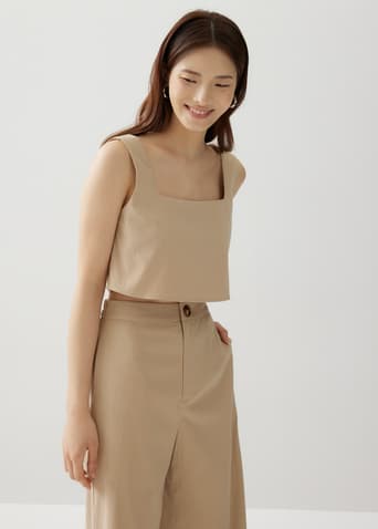 Constance Boxy Square Neck Crop Tank
