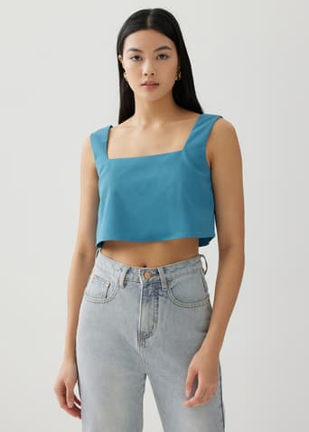 Constance Boxy Square Neck Crop Tank