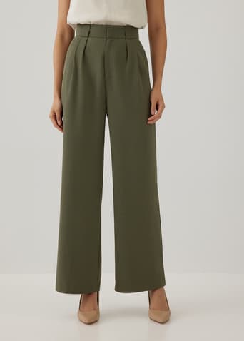 Monalise Pleat Straight Leg Pants