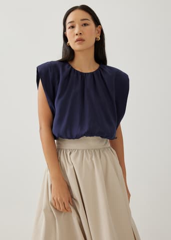 Oreana Padded Elastic Ruched Top