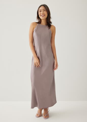 Jorelle Satin A-line Midaxi Dress