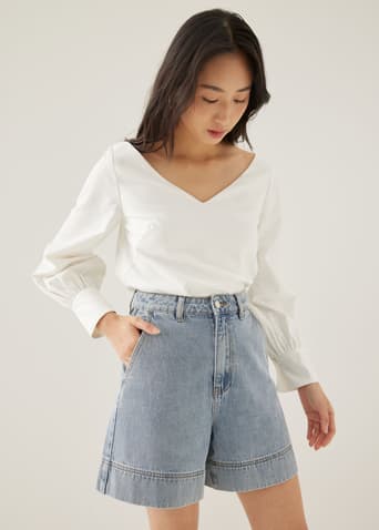 Mariet Denim Flare Shorts