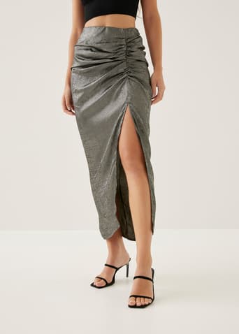 Fraya Ruched Pencil Midaxi Skirt