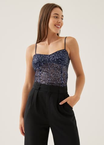 Gizela Padded V-neck Bustier Top