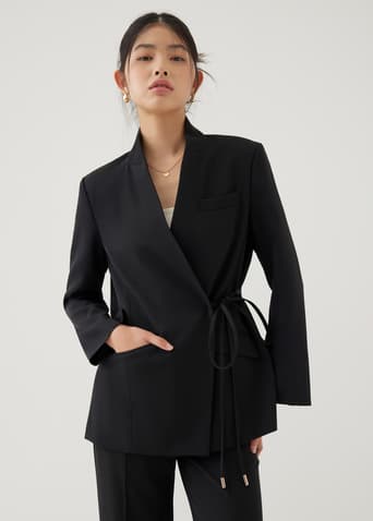 Lorie Asymmetric V-neck Blazer