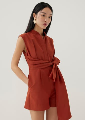 Yanna Mandarin Collar Romper