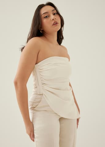 Hailea Asymmetric Drape Tube Top