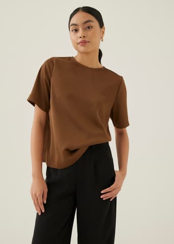 Merlie Relaxed Satin Shell Top