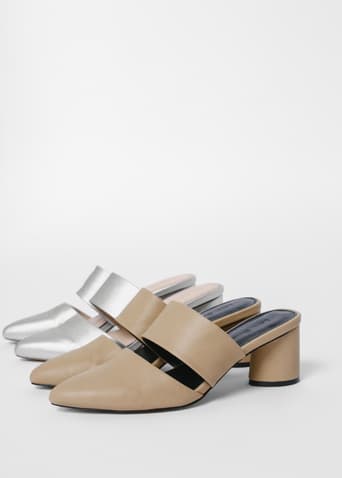 Meula Double Strap Pointed Heeled Mules