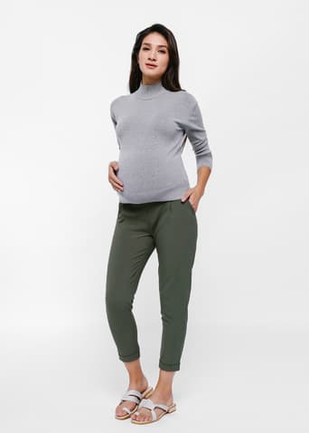 Elodie Maternity Elastic Waist Cropped Pants