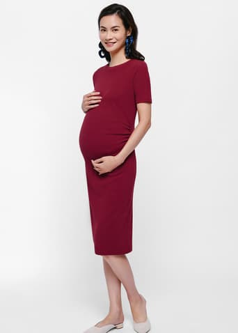 Leyen Maternity Ruch Detail T-shirt Dress