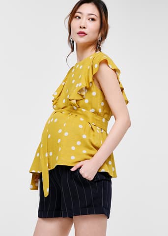Jodie Maternity Flutter Sleeve Blouse