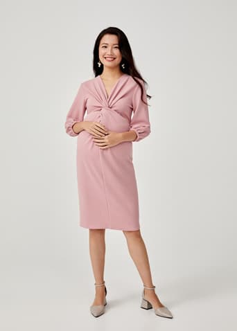 Eleonara Maternity Knot Front Bodycon Dress